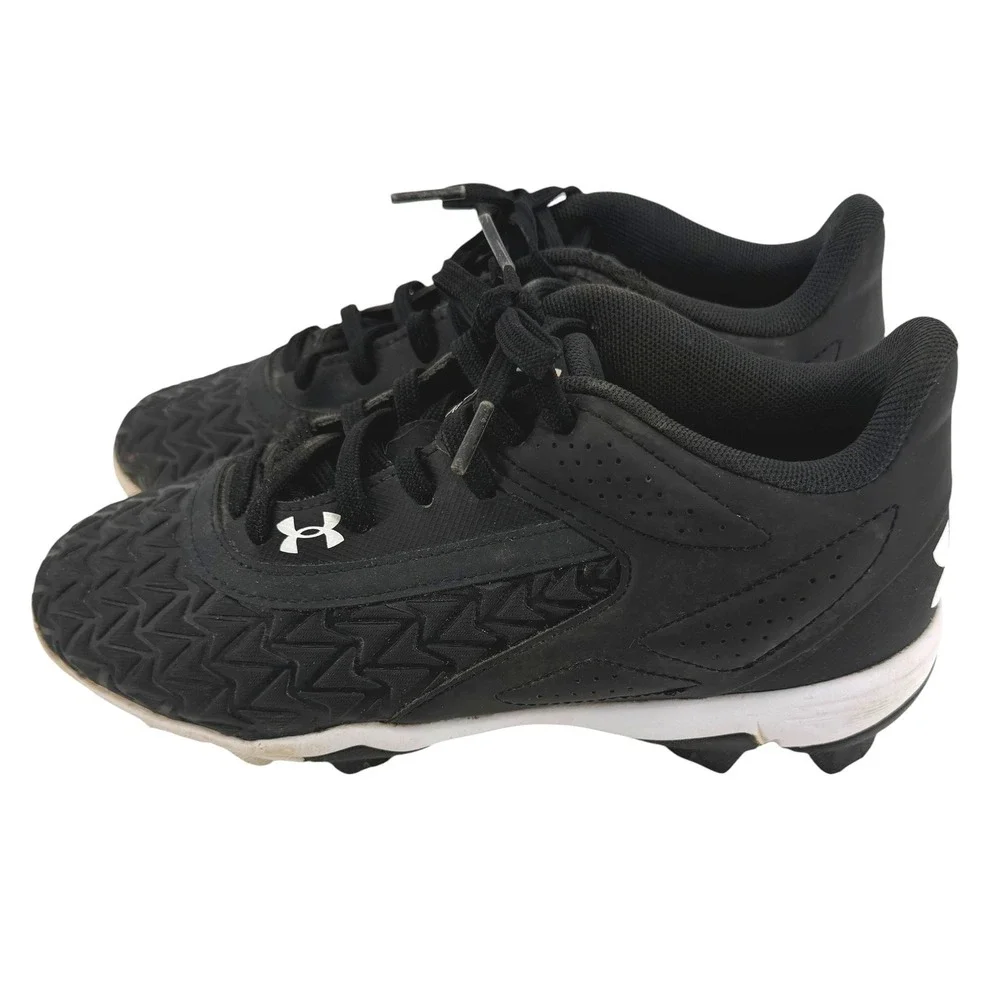 Under Armour Leadoff Low RM JR Kids Baseball Cleats Black White 3027455-001 3.5Y